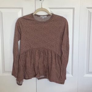 Long-sleeve leopard print top